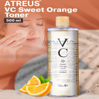 ATREUS, VC Vitamin C Sweet Orange Toner 500 ml, Revitalize & Brighten Your Skin