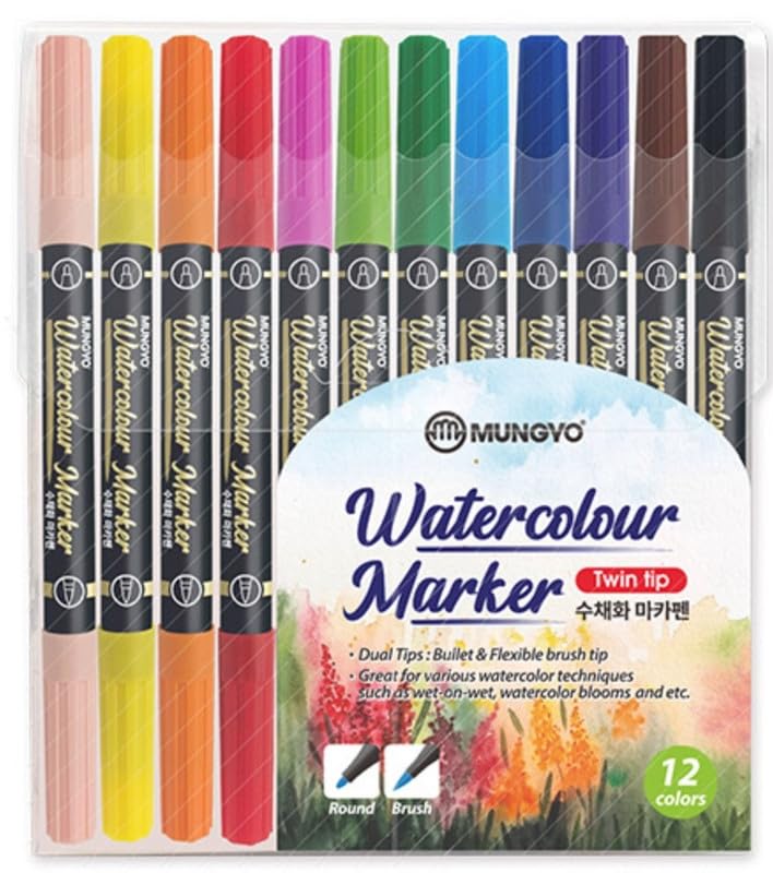 Buy Now Mungyo Watercolor Twin Tip Pen set of 12 – Action WebStore