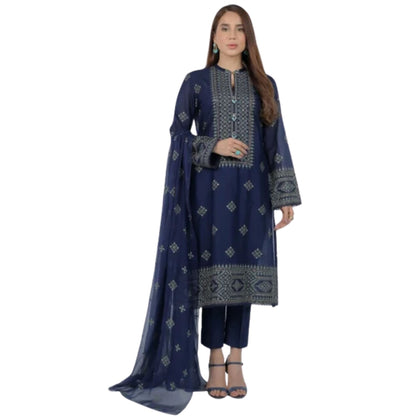 Embroidered Dress, Bareeze Summer Lawn with Chiffon dupatta, for Women
