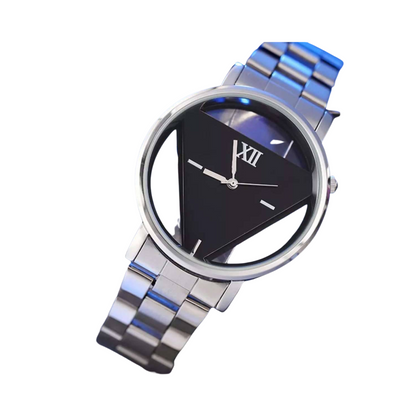 Wristwatch, Triangular Geometric Dial & Stainless Steel, for Men