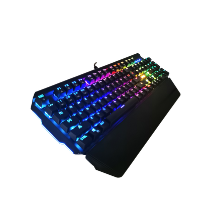Gaming Keyboard, RGB Backlights, Wired Keyboard with Wrist pad