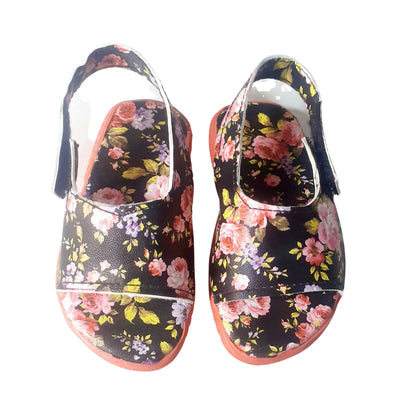 Sandals, Black Flower & Handmade, for Baby Girls'