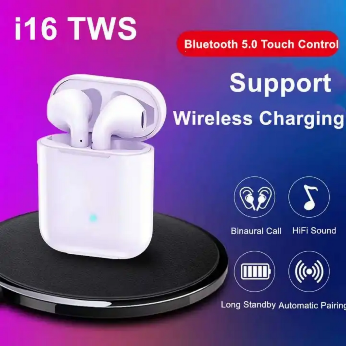 TWS i16 Airpods 5 6 Hour Battery High Quality Sound Action WebStore
