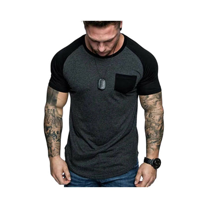 T-Shirt, Charcoal Grey & Body Black, for Men
