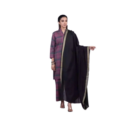 Shawl, Pashmina Wool with Golden Zari Border, for Women