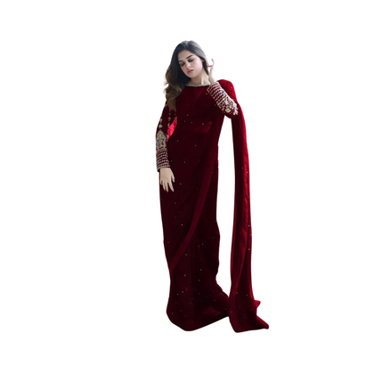 Stitched Saree, Ready-to-Wear with Handwork Details, for Women