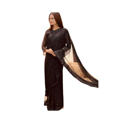 Stitched Saree, Elegance Delivered, New Sequin with Silk Pallu, for Women