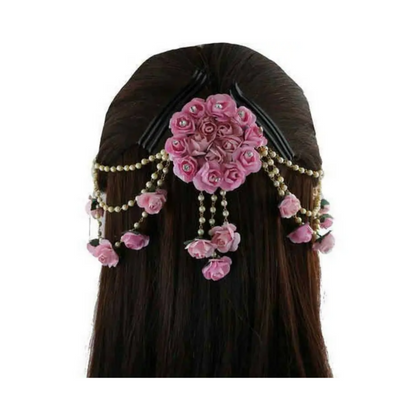 Hair Floral Accessories, Pink Bridal Artificial Flowers, for Wedding & Parties
