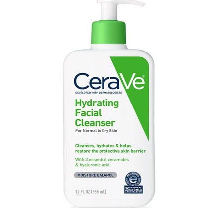 Cerave Hydrating Facial Cleanser, Gentle Cleansing, for Normal-to-Dry Skin