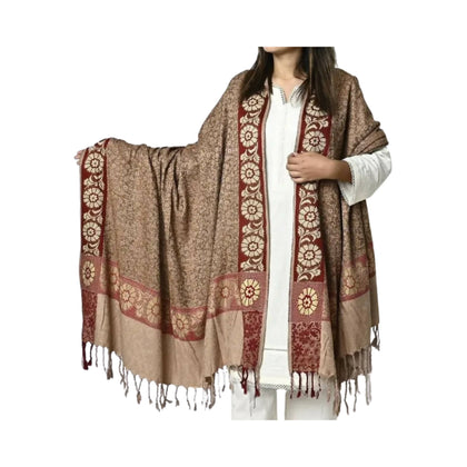 Shawl, Stunning Wool Thread With Jacquard, for Women