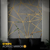 Acrylic Mirror Strips Decor, Golden/Silver, for Wall Art