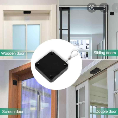 Punch-Free Automatic Sensor Door Closer, Adhesive Adjustable Tension