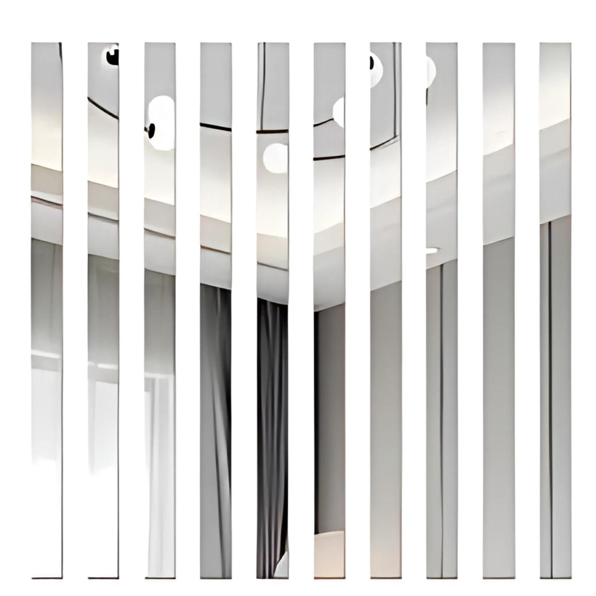 Acrylic Mirror Strips Decor, Golden/Silver, for Wall Art