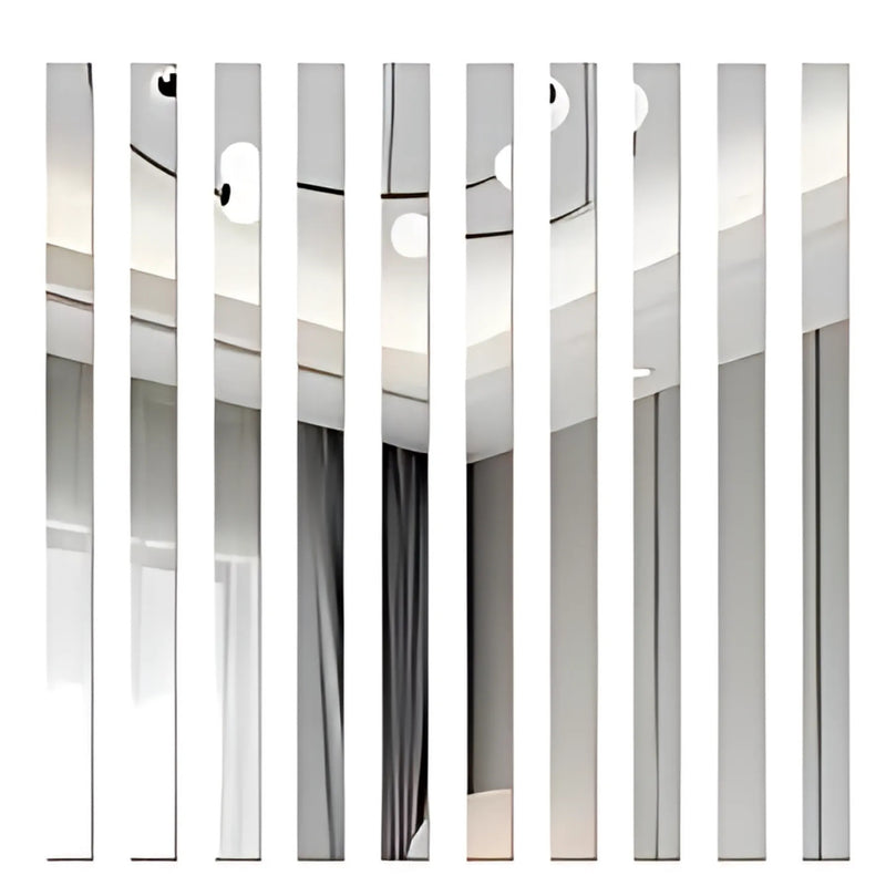 Acrylic Mirror Strips Decor, Golden/Silver, for Wall Art