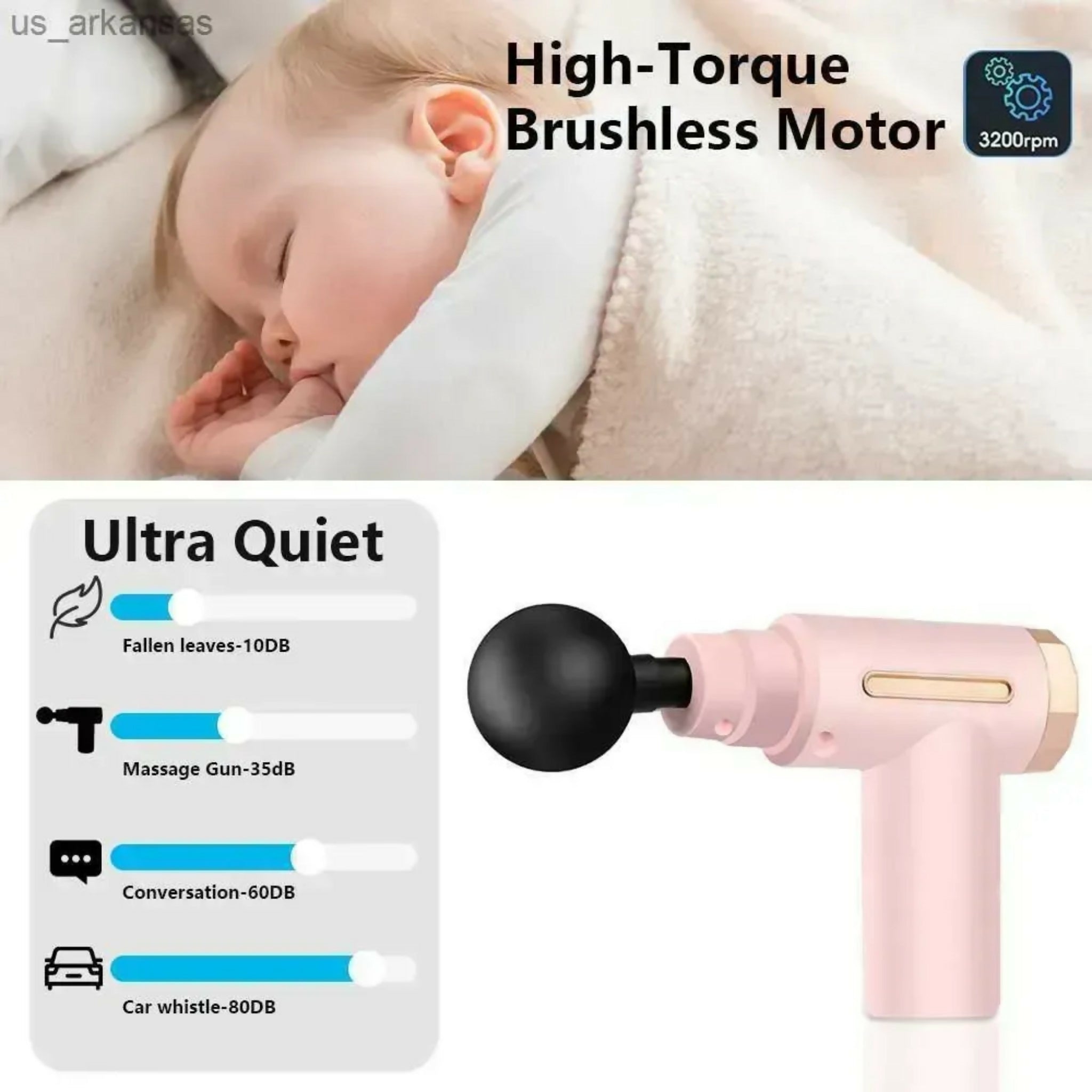 Professional Smart Percussion Massage Gun – Deep Tissue Muscle Massager with 4 Interchangeable Heads
