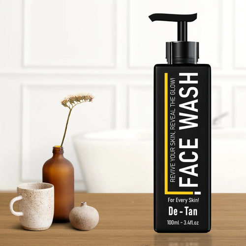 De-Tan Face Wash, Anti-Pigmentation Cleanser, for Sun-Damaged & Tanned Skin