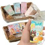 Cartoon-Printed Mini Wet Wipes Tin, Portable & Decorative Travel Essential (30 Wipes, 8x5cm)