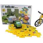 Puzzle Racer Car Track, Dinosaur Theme & DIY Educational Toy