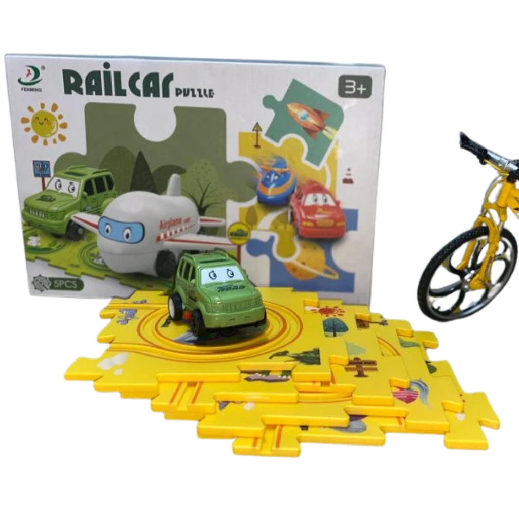 Puzzle Racer Car Track, Dinosaur Theme & DIY Educational Toy