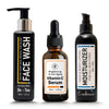 Glow & Hydrate Skincare Set, Vitamin C Serum, Moisturizer & De-Tan Face Wash