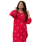 Suit, Trendy Petal Embroidery 2 Piece, Stylish & Elegant, for Women