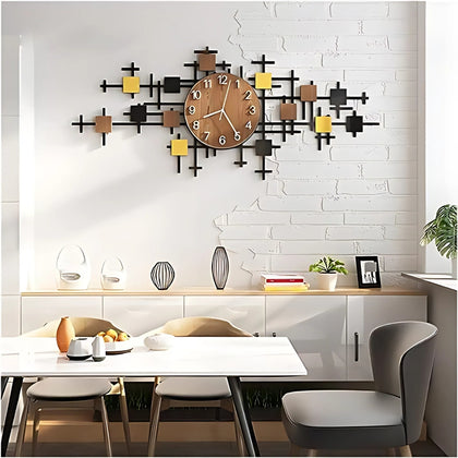 Quartz DIY Clock, 24x12 Inches, Chipboard, Black, for Home Decor