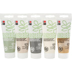 Marabu Green Water-Based Alkyd Paint Set BOHO, Captivating Green Tones, Perfect for Artists