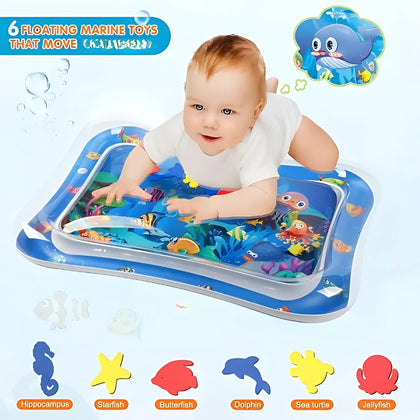 Inflatable Tummy Time Mat, Leak-Proof & Durable, Ideal for Babies 3+ Months