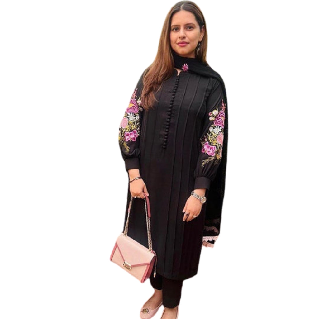 Hoor Embroidered 2Pcs Linen Suit, Elegant & Stylish Wear, for Women