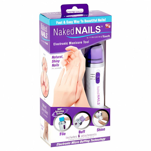 Naked Nails Electronic Tool, Buff & Shine in Seconds, Perfect for Manicures & Pedicures