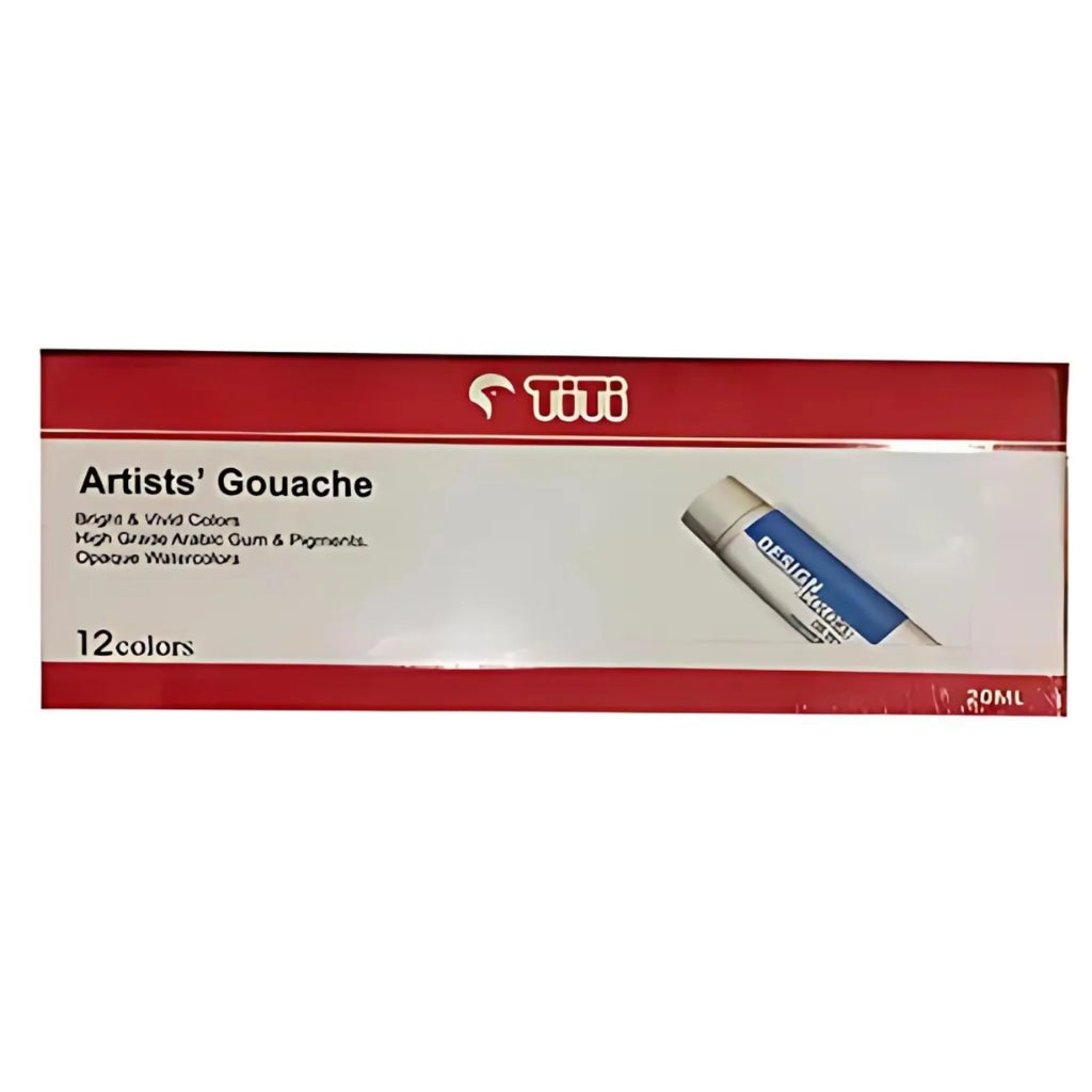 Joytiti Gouache Colors Set, 12 Vibrant 20ml Tubes, for Artists of All Levels