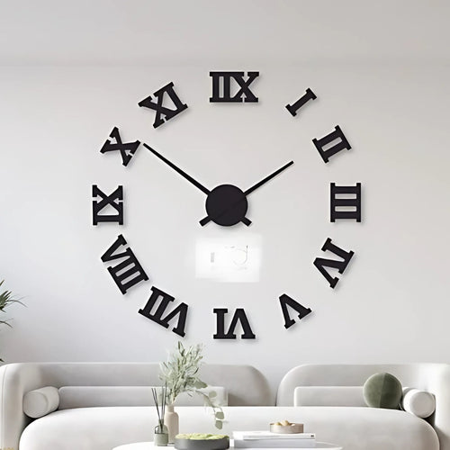 Roman DIY Wall Clock, Large 24x24 Inch, Easy Installation, for Home Decor