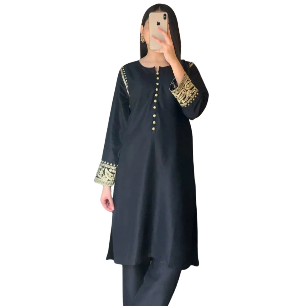 Embroidery Suit, Soft & Breathable Fabric, Perfect for All-Day Wear