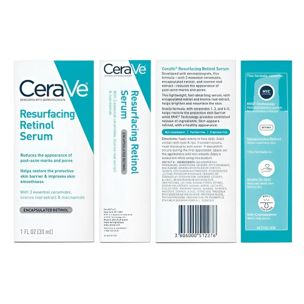 Resurfacing Retinol Serum, Pore Minimizer & Brightening Formula, for Post-Acne Skin