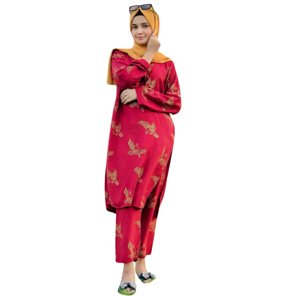Suit, Stitched Arabic Lawn, Printed Shirt & Trouser, for Women
