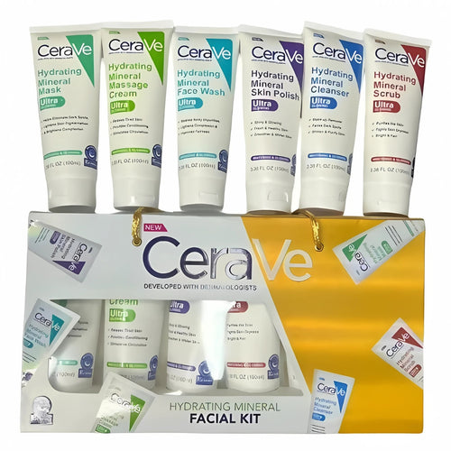 Pack Of 6 Cerave Hydrating Mineral Facial Kit, Best Quality, for Glowing Skin