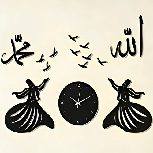 Darwaish Clock, 24x30 Inches, 3mm Thick, Chipboard, for Home Decor