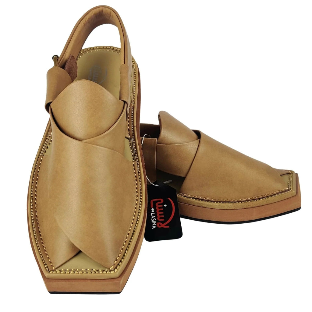 Chappal, Lasina Kaptaan Heel Camel Brown, Handcrafted Leather, for Men