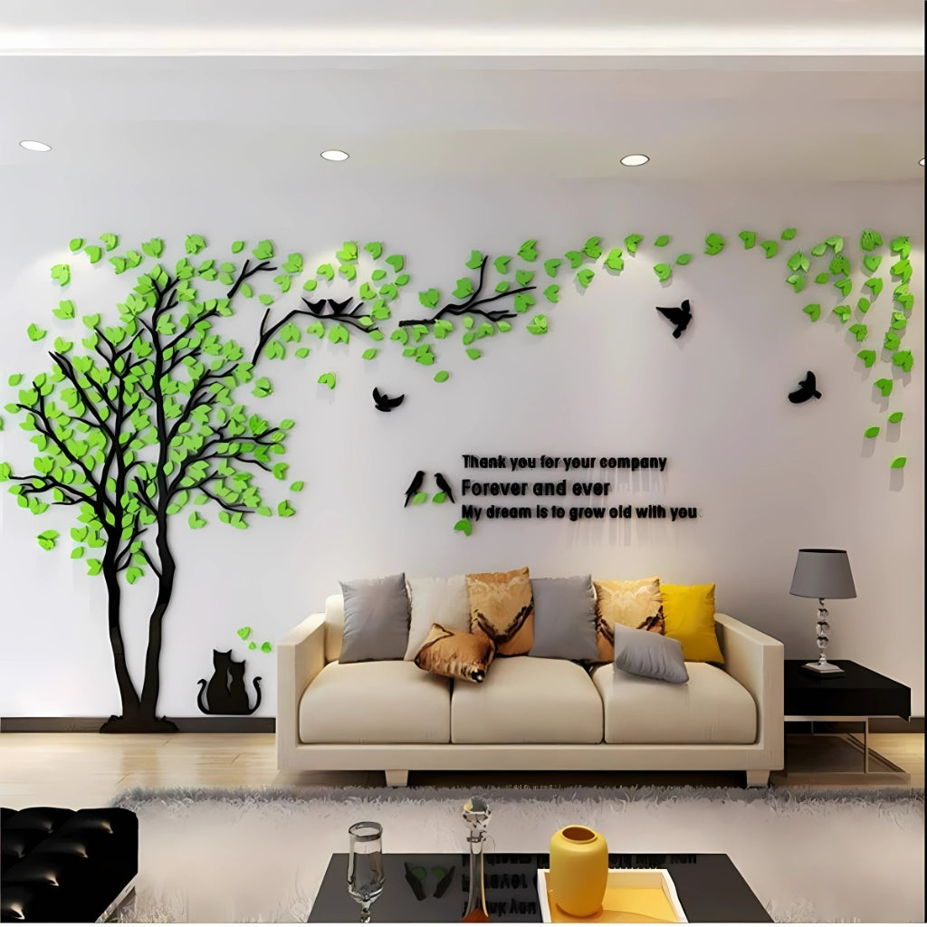 3D Acrylic Wall Art, Forever Tree Design, Shiny Finish, Home & Office Decor