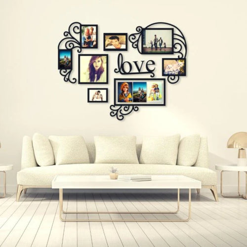 8 Frame Love Wall Art, Family Collage Picture Frames, 24x18 Inch