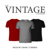 Pack of 3 Summer Cotton T-Shirts, Plain Colors, Casual Wear for Men