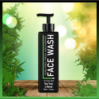 Tea Tree & Neem Face Wash, Anti-Acne Deep Cleanser, for Oily & Acne-Prone Skin