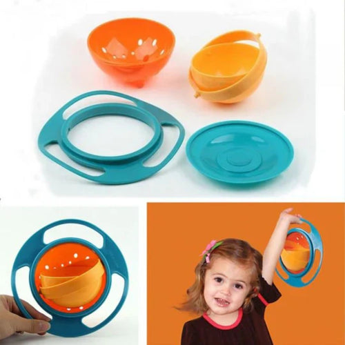 Gyro Bowl, 360 Degree Spill-Proof & Feeding Bowl with Handles, for Kids