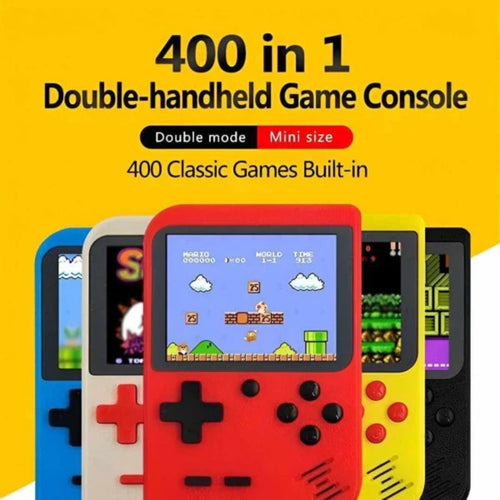 Retro Gaming Console, 400 Games & Rechargeable Battery, for Family Fun