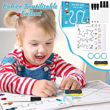 Educational Tracing Workbook, Stroke Practice Book, Ideal for School Starters