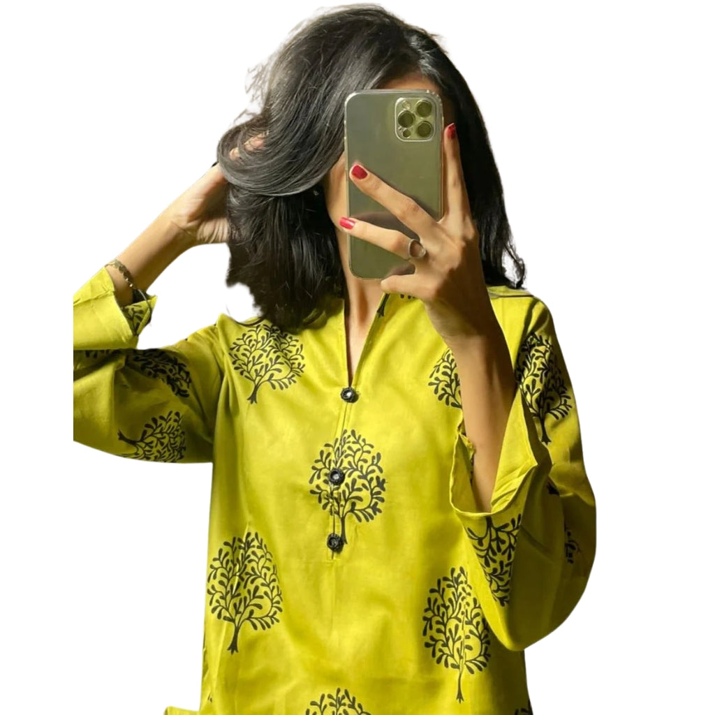 Tree Design Suit, Stitched Arabic Lawn, Printed Shirt and Trouser, for Women
