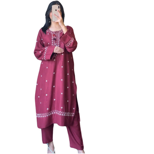 Suit, Sequence Embroidered, Block Printed & Comfortable Fit, for Women