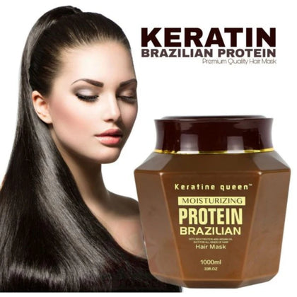 Keratine Queen Brazilian Protein Treatment, with Argan Oil & Keratin, for Damaged Hair