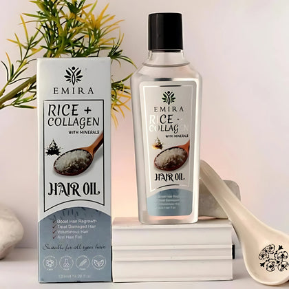 EMIRA Rice + Collagen Hair Oil, with Minerals, for Strengthening & Shine