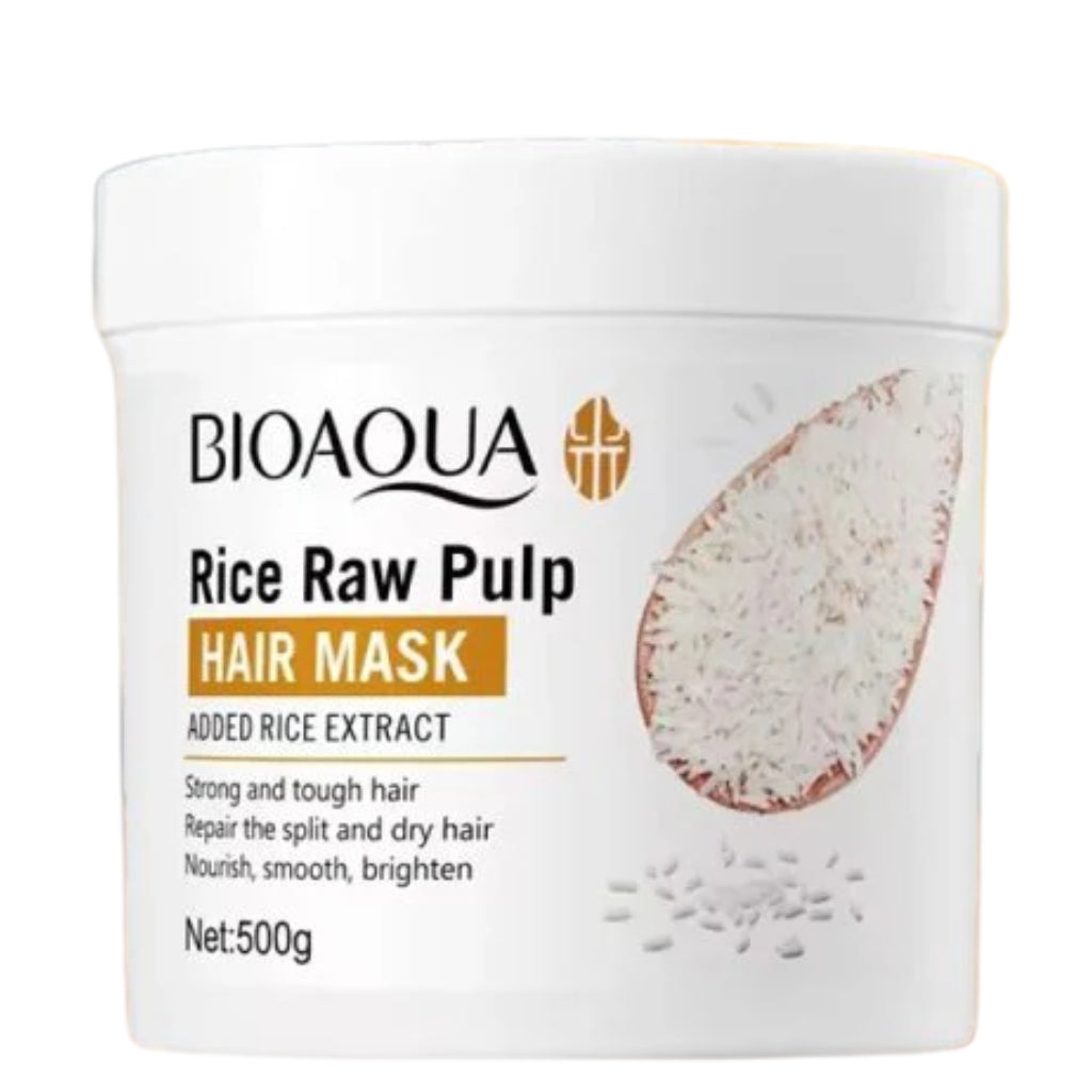 Bioaqua Rice Raw Pulp Hair Mask, Deep Conditioning for Dry & Damaged Hair